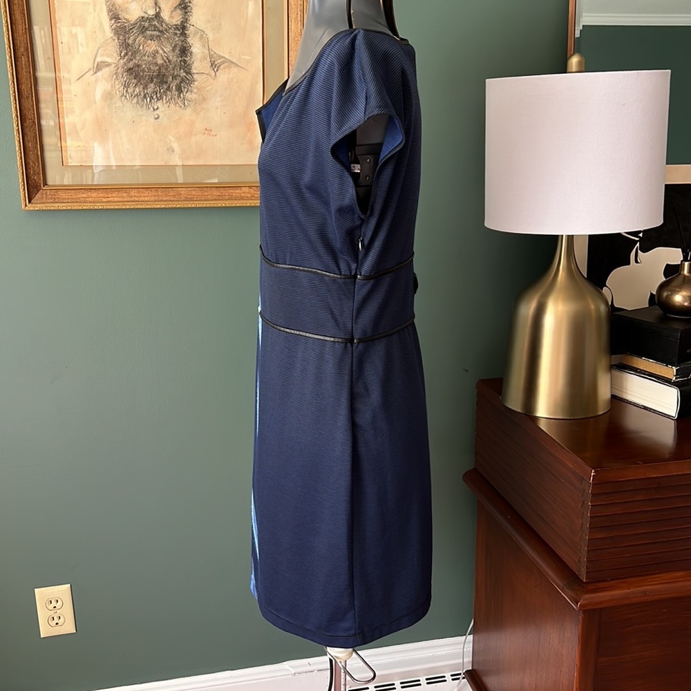 Max Studio Blue and Black Striped Dress - Picture 7 of 9